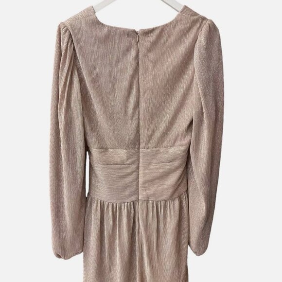 Revolve Lovers & Friends NWT Josephine Rose Gold Metallic Cut Out Mini Dress L - Picture 9 of 11